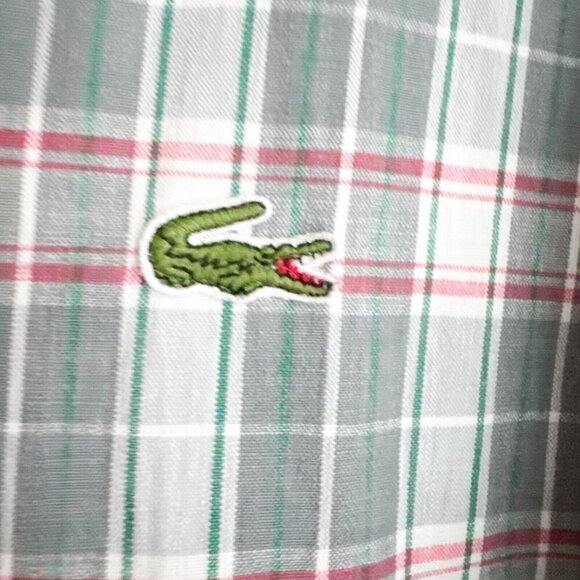 Vintage Lacoste MAde in France Plaid Plain Reversible Bomber Jacket - Picture 8 of 9